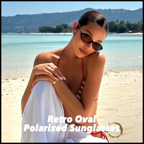 TR90 Polarized Sunglasses Vintage Oval Cat Eye Shape Lightweight main image 4